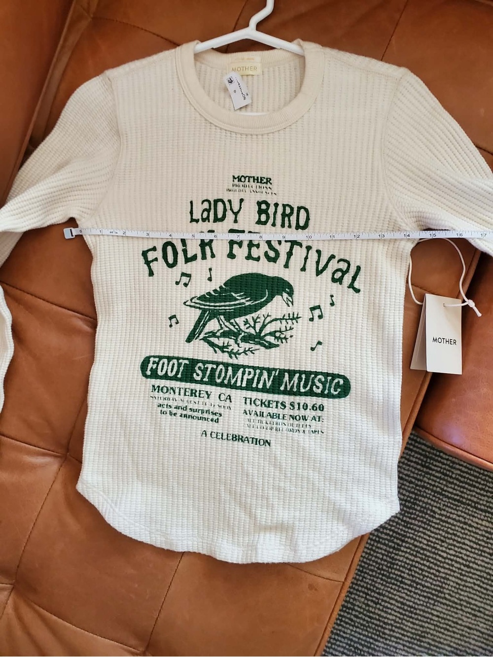 Mother The Itty Bitty Goodie Goodie Lady Bird Folk Festival Thermal Top XS NWT - Picture 12 of 12
